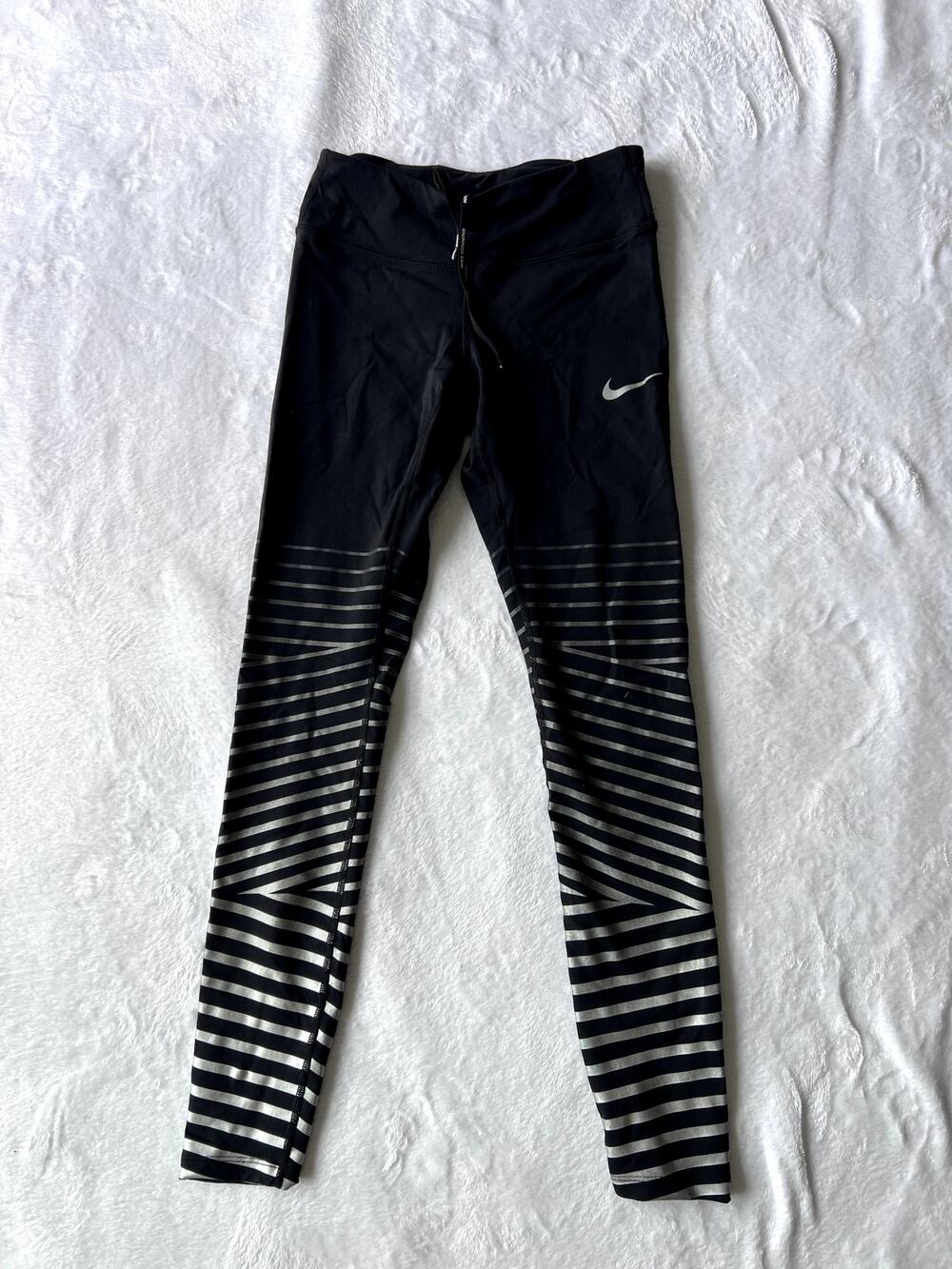 Nike Dri-FIT Running Leggings Black Reflective Stripe Women's M